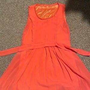 Salmon dress with waist tie, worn once. No tags/labels stating brand or size